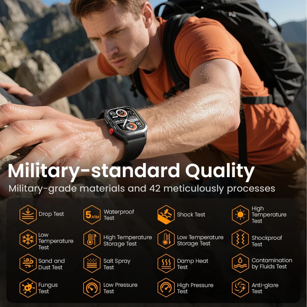 ساعة HAYLOU IRON NEO الذكية بشاشة 1.95 بوصة عالية الدقة مقاومة للماء حتى 3ATM مع مكالمات بلوتوث وبطارية تدوم 30 يومًا لساعات الرياضة الخارجية - 6