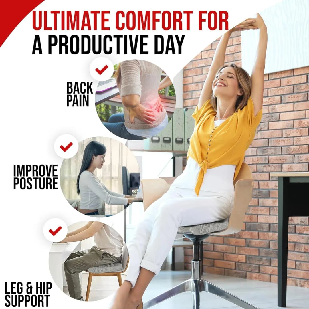 Ergonomic Memory Cotton Office Cushion Hemorrhoid Cushion Chair Cushion Sedentary Artifact Student Ass Cushion - 2