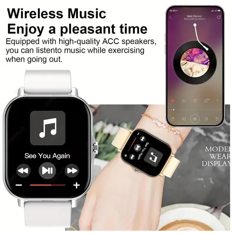 ساعة كيشويو 2025 الذكية الجديدة - بلوتوث، مراقبة الأكسجين في الدم وضغط الدم، هدية مثالية للرجال والنساء - 4