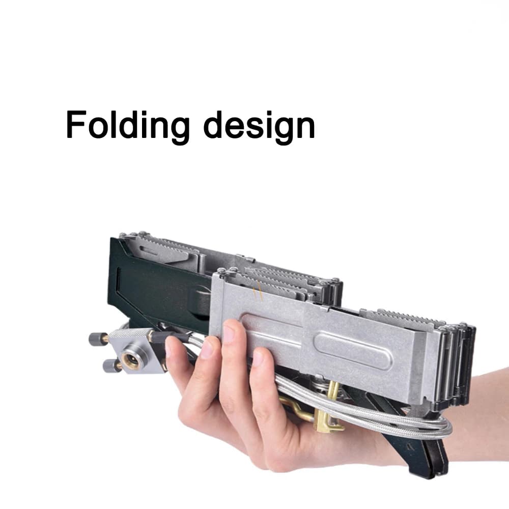 BRS-32 Double Head Gas Stove Portable Outdoor Camping Furnace Fire Switch Free Adjustable Control Cookware Set - 3