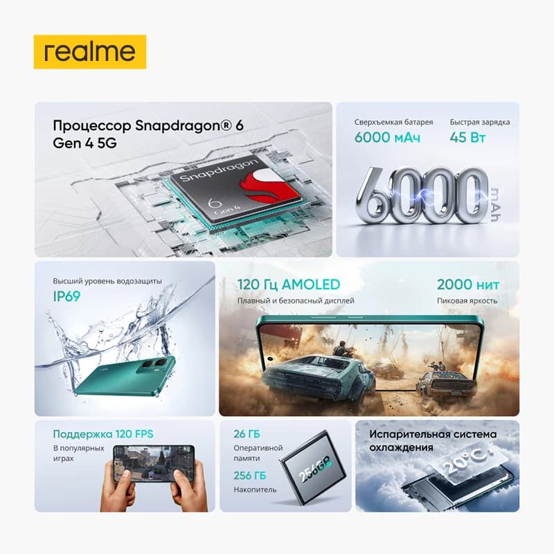 [العرض الأول عالميًا] هاتف realme P3 5G الذكي بنظام NFC ومعالج Snapdragon® 6 Gen 4 5G وبطارية 6000 مللي أمبير وشحن 45 واط وشاشة 6.67 بوصة بمعدل تحديث 120 هرتز ودرجة حماية IP69 - 2