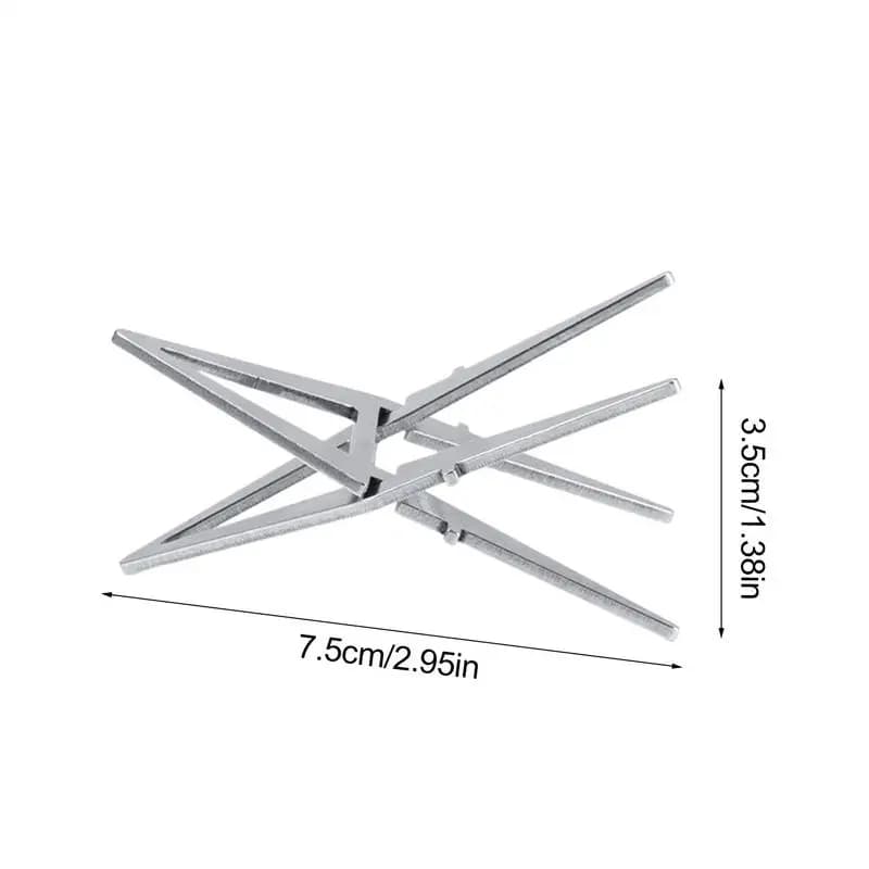 Portable Alcohol Stove Internal Bracket Stainless Steel Detachable Four-corner Kettle Bracket Outdoor Camping Accessories - 6