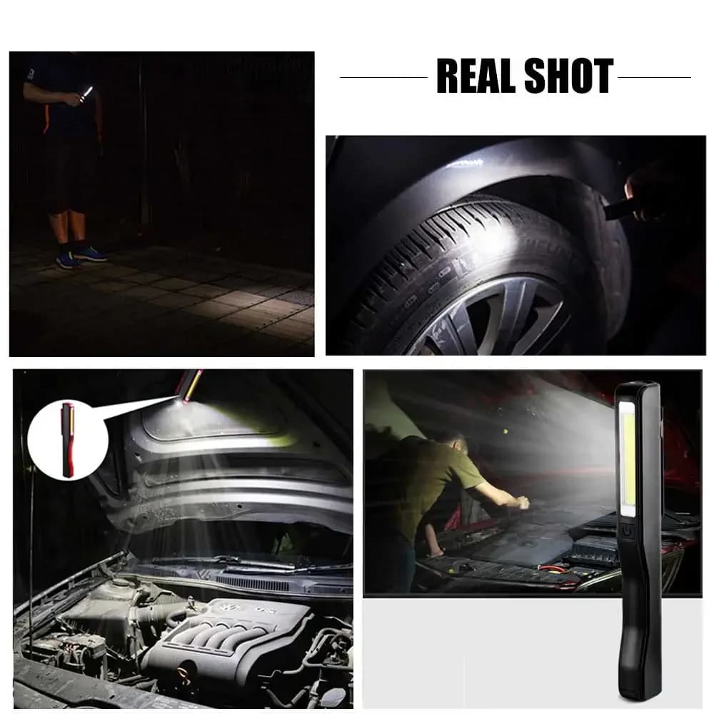 USB شحن LED مصباح يدوي COB قابلة للشحن المغناطيسي القلم مصباح اليد الشعلة ضوء العمل للتخييم الفوانيس التكتيكية ضوء الليل - 6