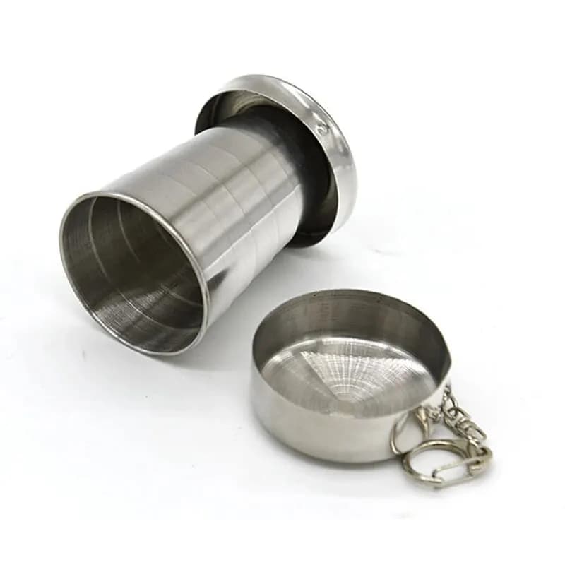Outdoor Portable Outdoor Camping Portable Metal Stainless Steel Telescopic Cups Folding Cups Drinks Cups. - 5