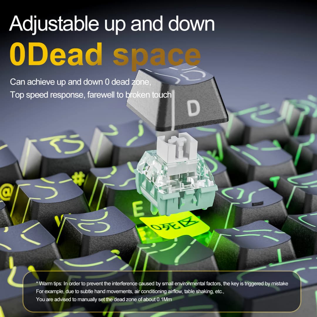 أتاك شارب X68HE لوحة مفاتيح مغناطيسية حمراء سلكية ميكانيكية للألعاب برو، 0.01 مم تريج سريع، 8000 هرتز، SOCD/Rs، 0.125 مللي ثانية، 128 كيلو معدل - 6