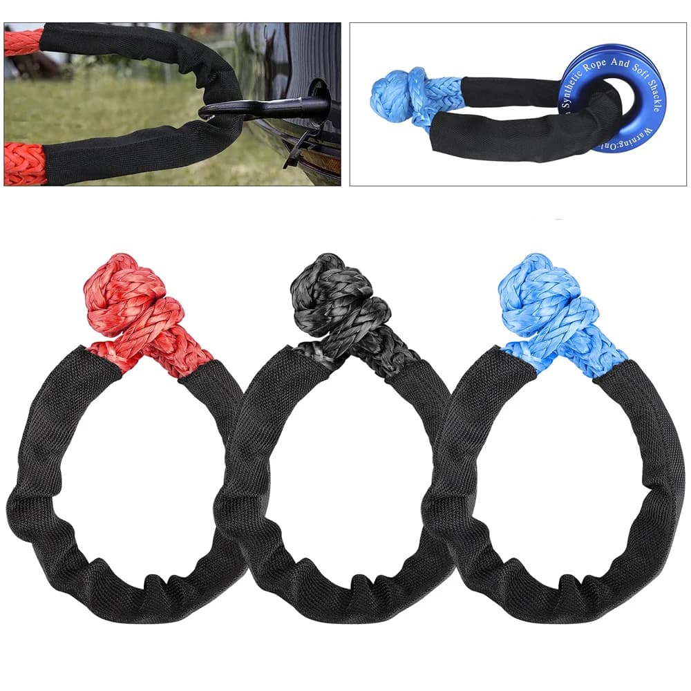 حبل صناعي ناعم 41000 رطل واجب ثقيل للطرق الوعرة 4X4 حزام سحب مع غطاء واقي لسيارات الجيب والشاحنات والسيارات الرياضية