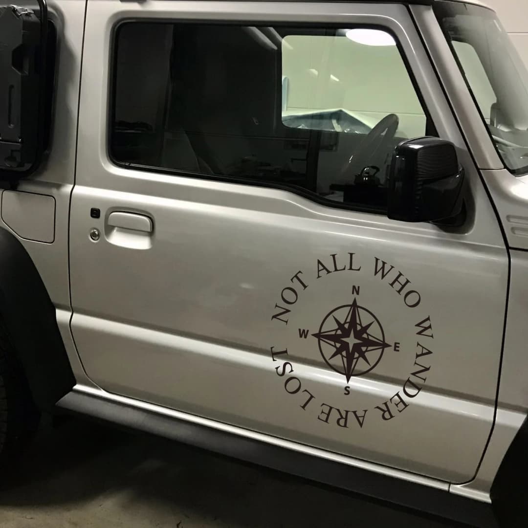 Not All Who Wander Are Lost Bumper Sticker Vinyl Decal Camper Trailer RV Decal Love Travel  of the Rings Compass Decal - 4