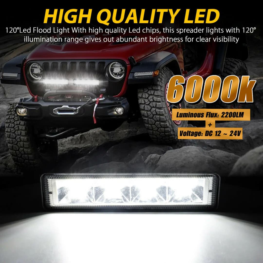 2Pcs 72W Car Work Light LED Bar 4x4 24 LED Worklight Bar Offroad SUV ATV Tractor Boat Trucks Excavator 12-60V led Combo Beam - 3