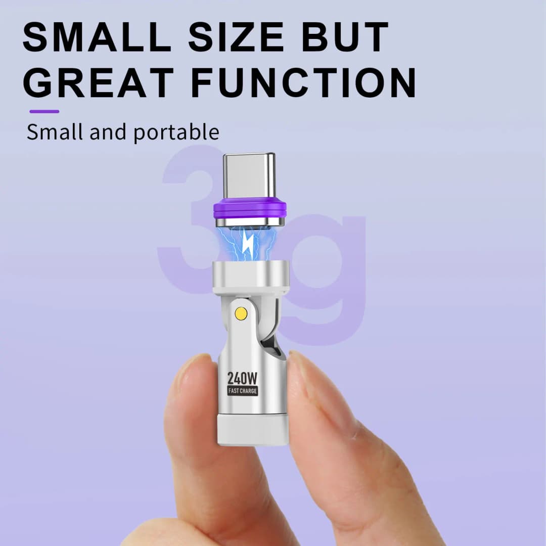 USLION 240W Magnetic Adapter USB C to Type-C Fast Charging Cable Type C Female Converter for Macbook iPhone 16 15 Xiaomi - 4