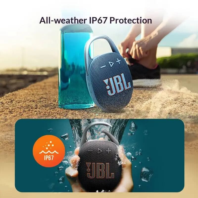 سماعة JBL Clip 5 جديدة تمامًا مقاومة للماء حتى مستوى IP67 الرسمي للاستخدام الخارجي الاحترافي - 4