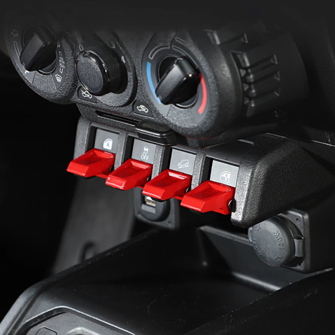 غطاء زخرفي ممتد لزر مفتاح رفع نافذة السيارة من مادة ABS ملصقات لإكسسوارات داخلية لسيارة سوزوكي جيمني 2019-2022 - 3