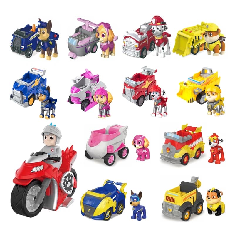 لعبة بناء Chaosheng Anime Paw Patrol، مركبة قابلة للسحب، شخصيات Chase وSkye وMarshall وRubble، هدايا عيد ميلاد للأطفال