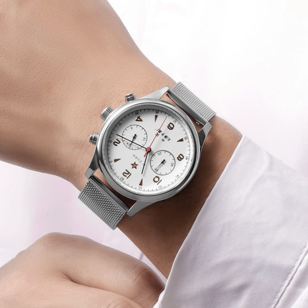 2026 ساعات رجالية جديدة 1963 الطيار ساعة أوتوماتيكية 40 مللي متر مقاوم للماء ريترو كوارتز كرونوغراف فستان عتيق - 6