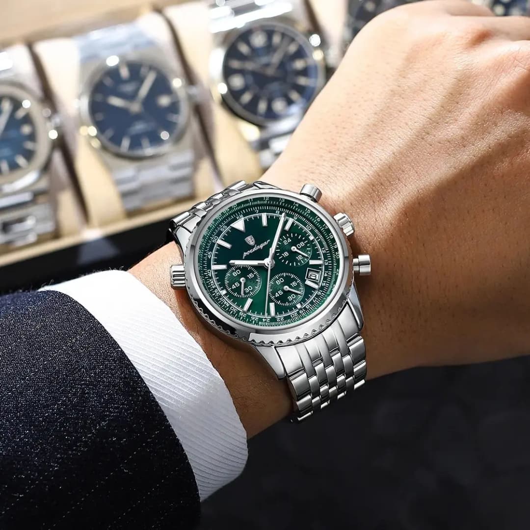 POEDAGAR Top Luxury Men Watches Luminous Date Waterproof Chronograph Quartz Man Watch Stainless Steel Sport Military Men's Watch - 6
