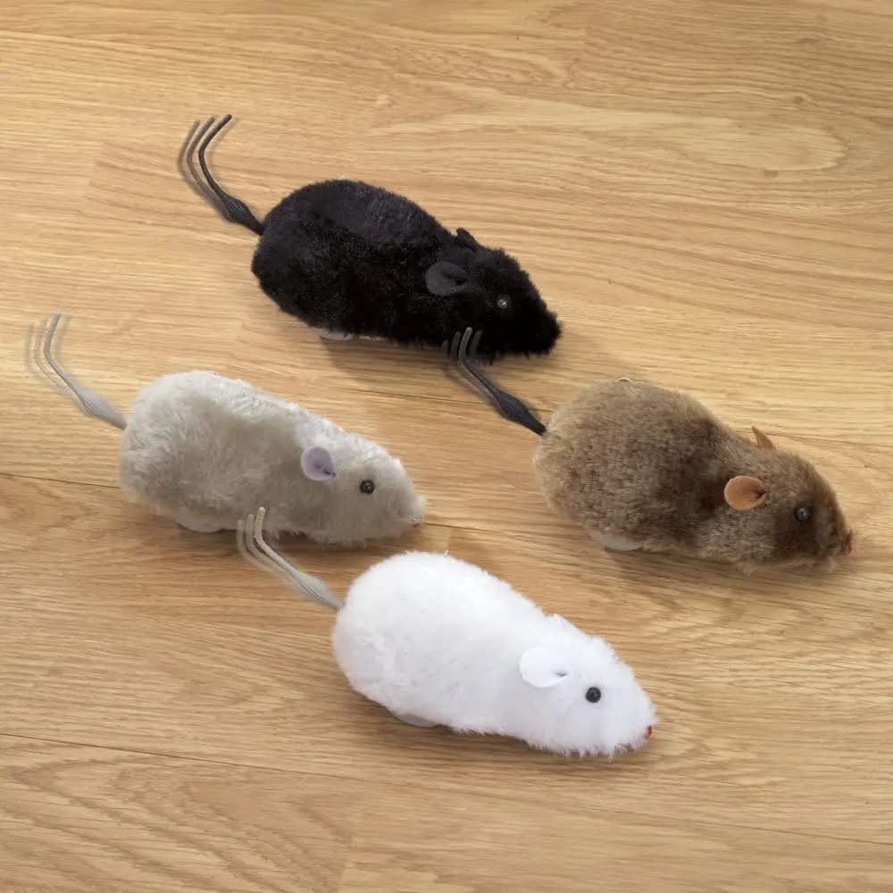 1Pc Funny Lifelike Plush Mouse Running Rat Toy for Cats Dogs Tail Mouse Pets Kids Random Color - 3