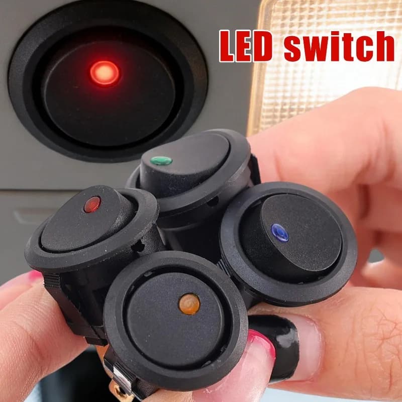 Car Truck Rocker 3 Pin 2 Position Switch on/Off Control SPST for Marine Auto Parts 12V LED Boat Switch with Light 1/3/12pcs - 5