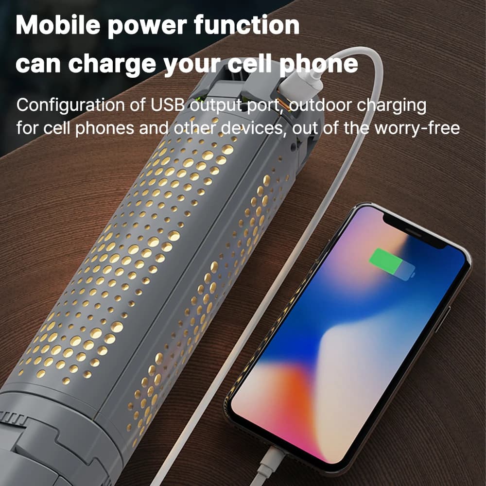 8000mAh Rechargeable Outdoor Portable Hiking Camping Fishing Flashlight Telescoping Camping Lantern Telescopic Camping Light - 6