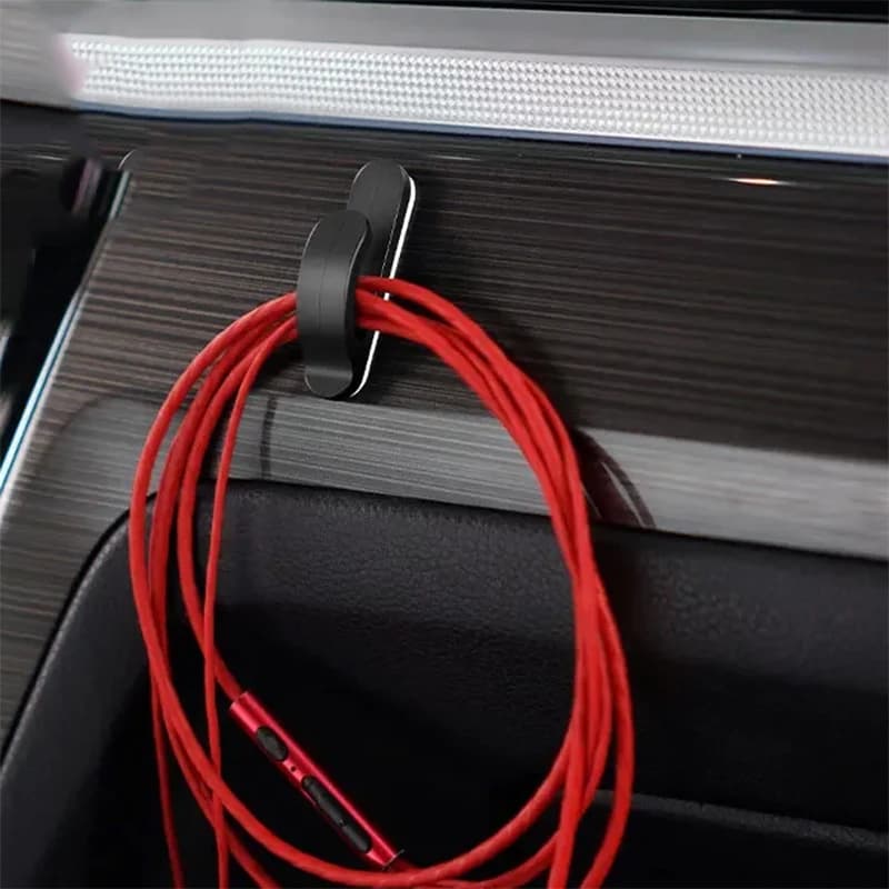 منظم خطافات السيارة خطاف لاصق ذاتيًا لتعليق كابل USB وسماعات الرأس والمفاتيح والحقائب في المطبخ والحمام خطافات صغيرة لتنظيم التخزين - 3