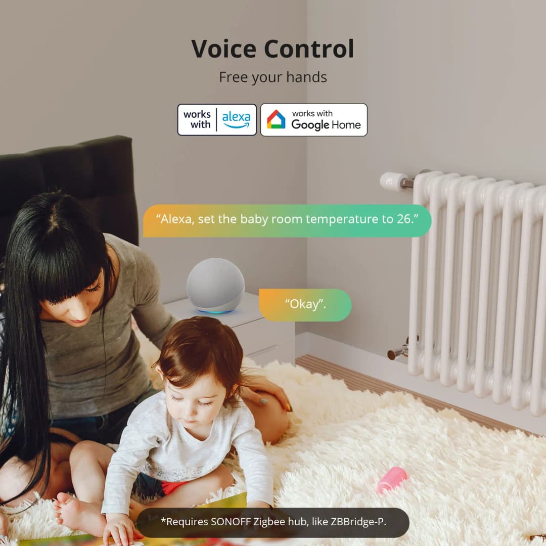 صمام مشعاع حراري ذكي SONOFF TRVZB صمام تحكم في درجة حرارة سخان ذكي يعمل بتقنية Zigbee يدعم Alexa و ZHA و 2mqtt - 3