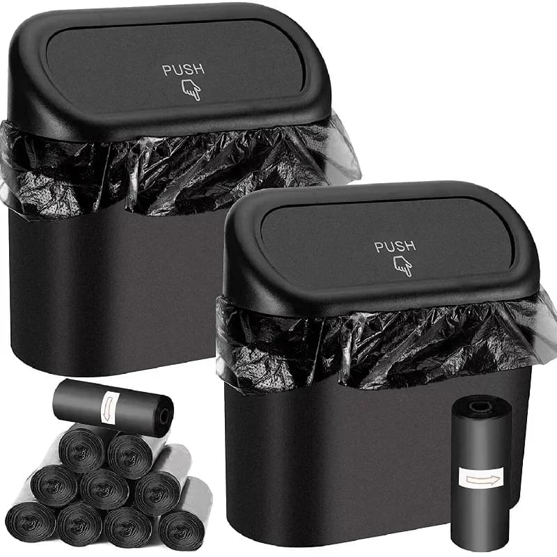 Car Trash Can (with Lid) Contains 60 (300) Garbage Bags, Small Car Trash Can, Leak-proof Mini Car Accessories