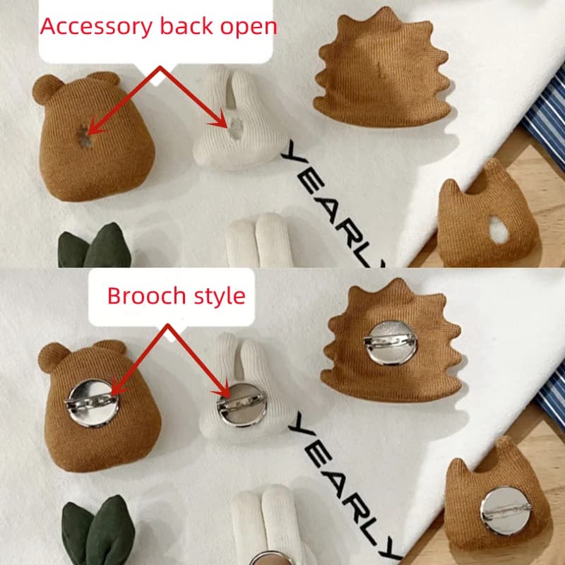 مجموعة دبابيس شعر على شكل حيوانات لطيفة مثل الدب والفيلة والكلب، إكسسوارات كورية للنساء - 2