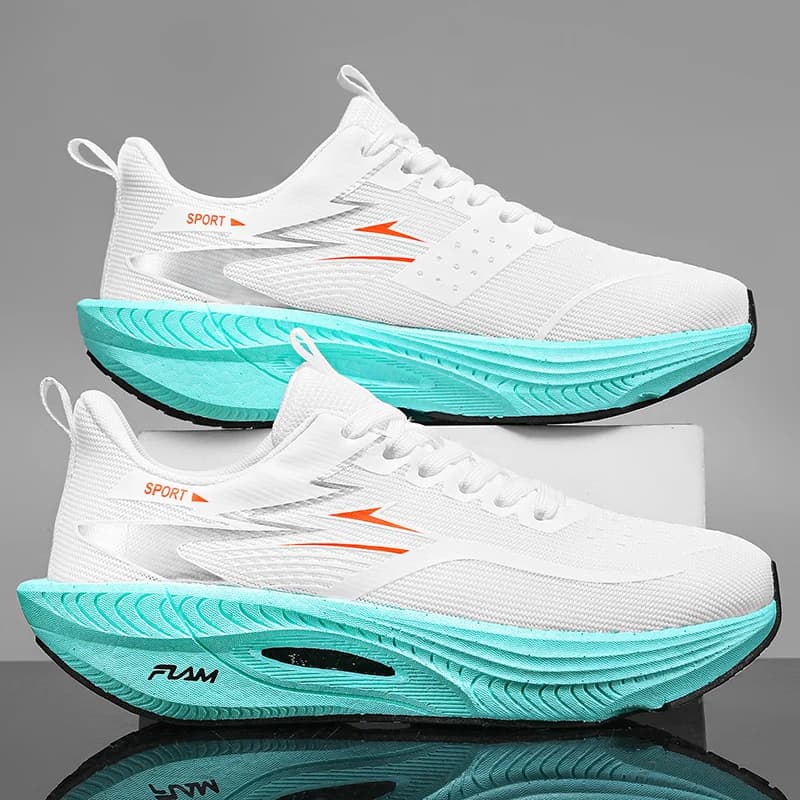 Marathon Men Sports Running Shoes Carbon Board Air Cushion Breathable Lightweight Women's Comfortable Athletic Nonskid Sneakers - 2