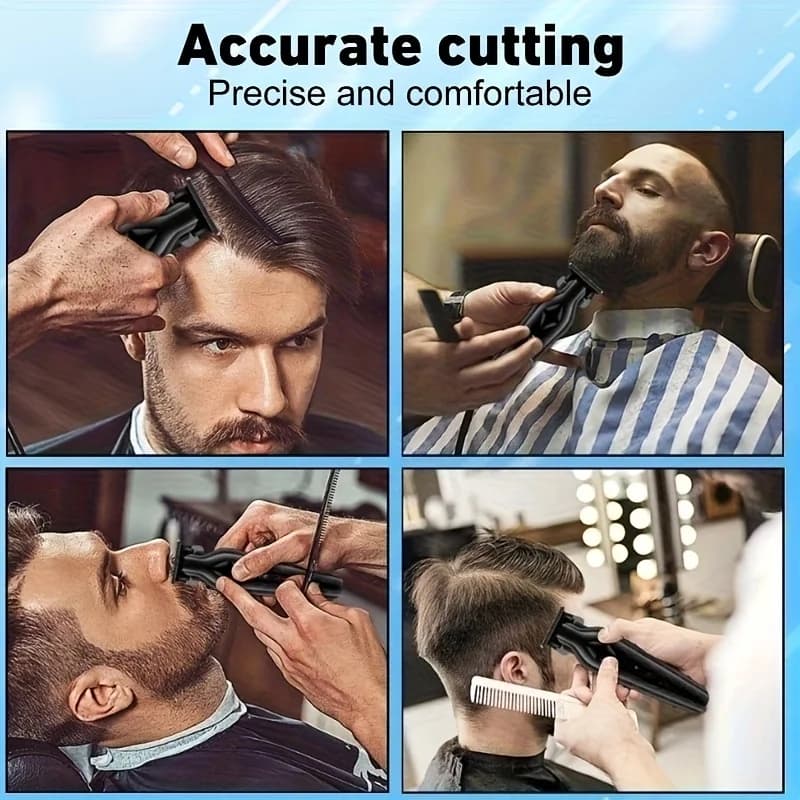 Men's Hair Clippers Trimmer Set - USB Rechargeable Lithium Battery ABS Body,Cordless Barber Clipper Haircut Grooming Kit - 5