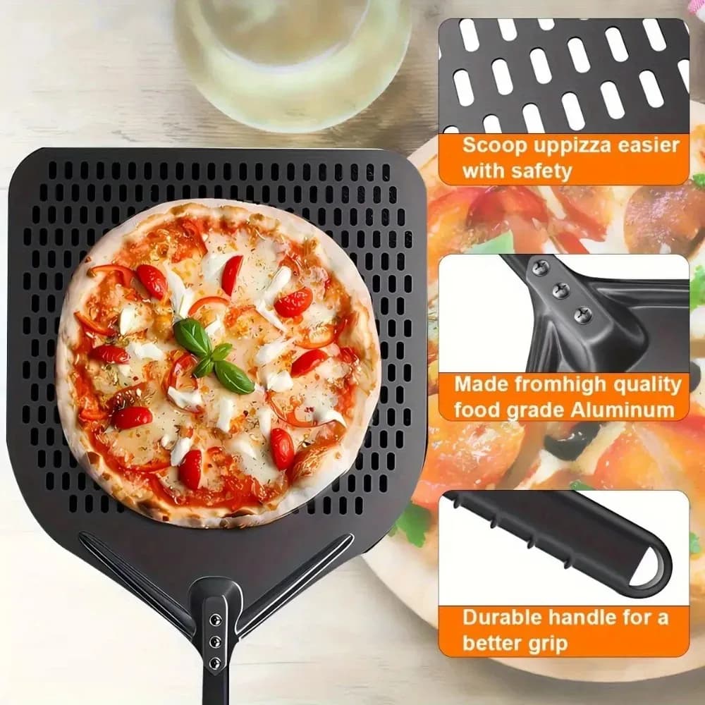 1 قطعة الفولاذ المقاوم للصدأ البيتزا قشر مثقب عدم الانزلاق أداة فرن المهنية لمطعم اكسسوارات المطبخ المنزل ​ - 4