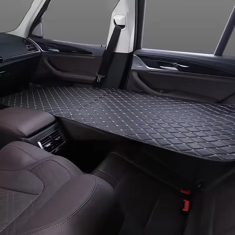 Outdoor Car Sleeping Pad Foldable Camping Bed For SUV Back Seat Wooden Base High Density Foam Mattress Portable Travel