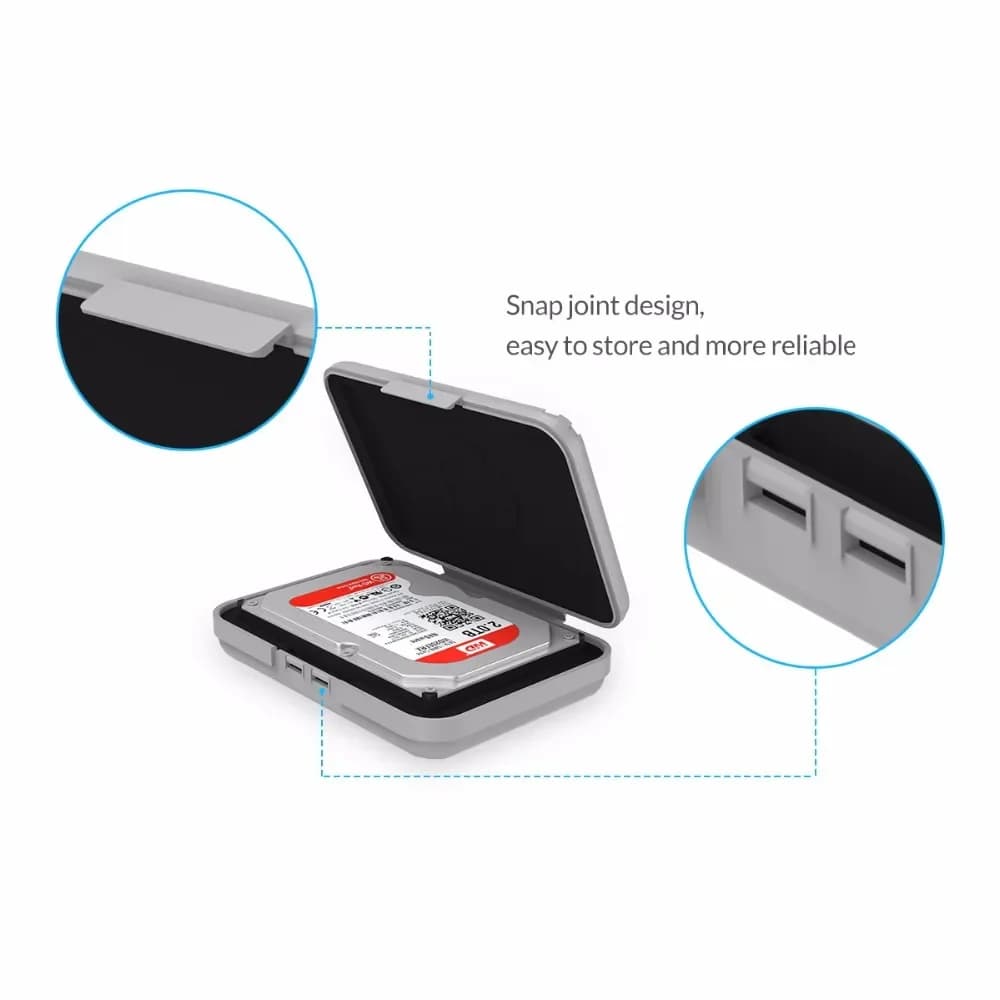 ORICO 3.5 Inch Portable Hard Drive Bags & Case HDD Protective Moisture-proof Storage Box for HDD Black Hard Drive Box - 2