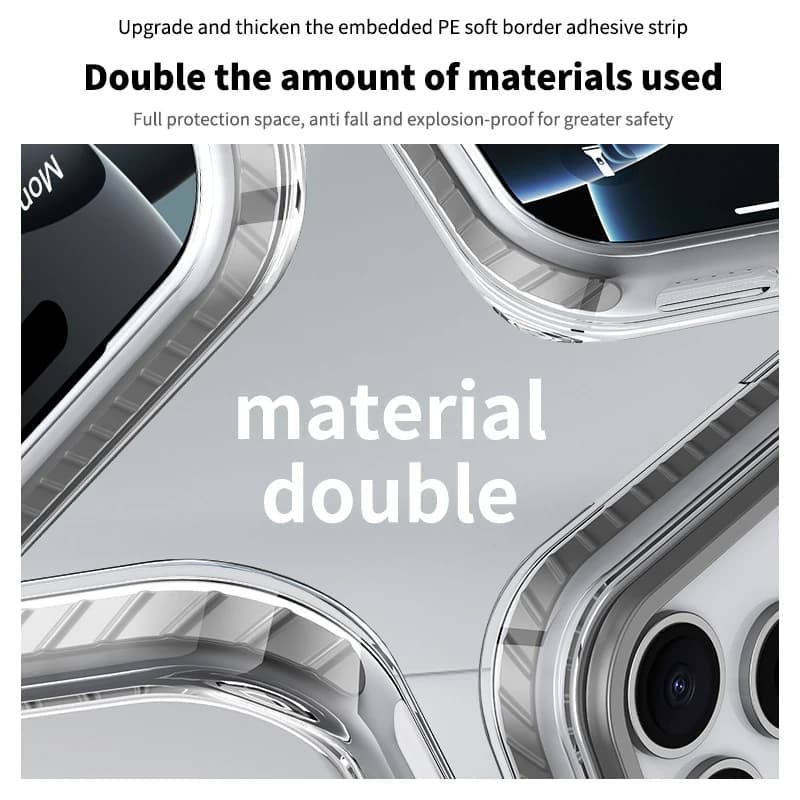 Luxury PE Striped Border HD Phone Case for iPhone 17 Air 16 15 14 Plus 13 12 Pro Max for Magsafe Magnetic Wireless Charge Cover - 5