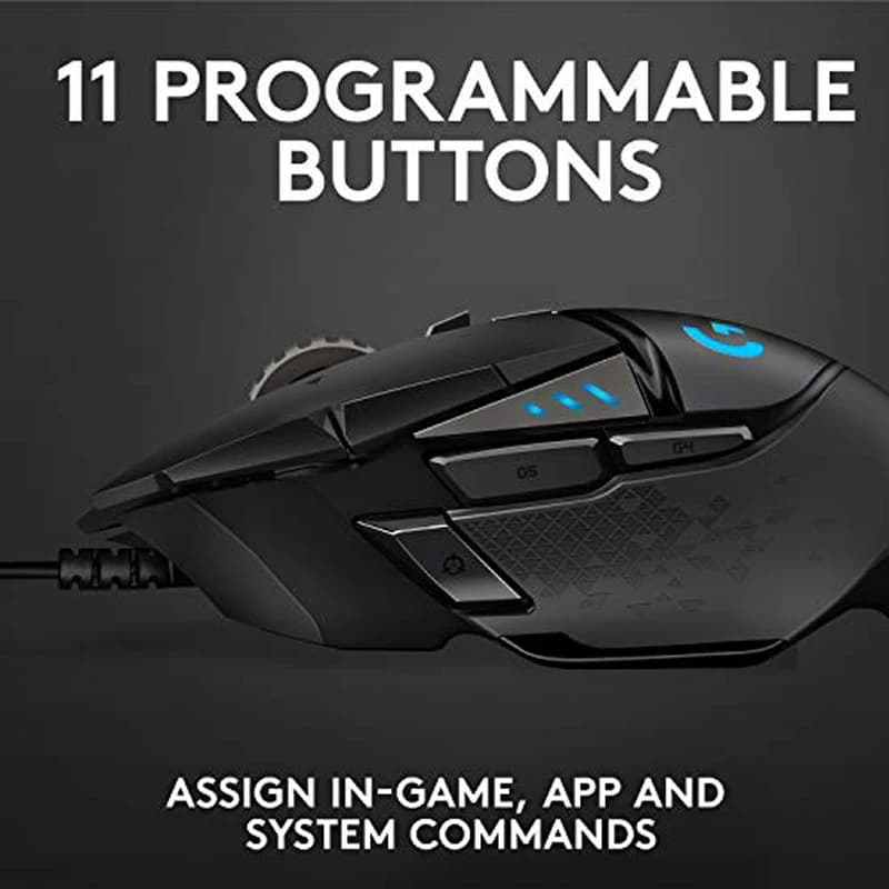 Logitech G502 HERO High Performance Wired Gaming Mouse, HERO 25K Sensor, 25,600 DPI, RGB, Adjustable Weights, 11 Buttons PC/Mac - 5