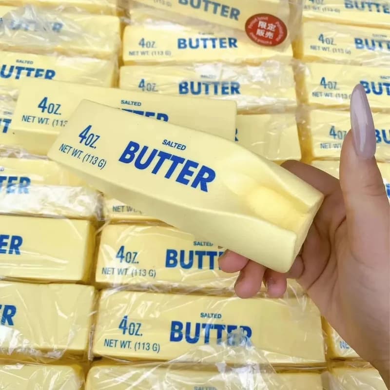 Soft Slow Rebound Butter Stick Realistic Silicone Squeeze Stress Relief Gadget Desk Office Accessory Funny Anti-Anxiety Gift - 3