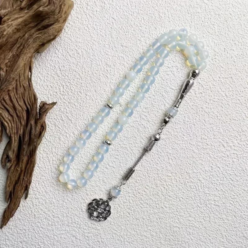 حبات مسبحة إسلامية جديدة 8 سم 45 أوبال TASBIH الشرق الأوسط للرجال والنساء أساور صلاة مجوهرات رمضان - 3