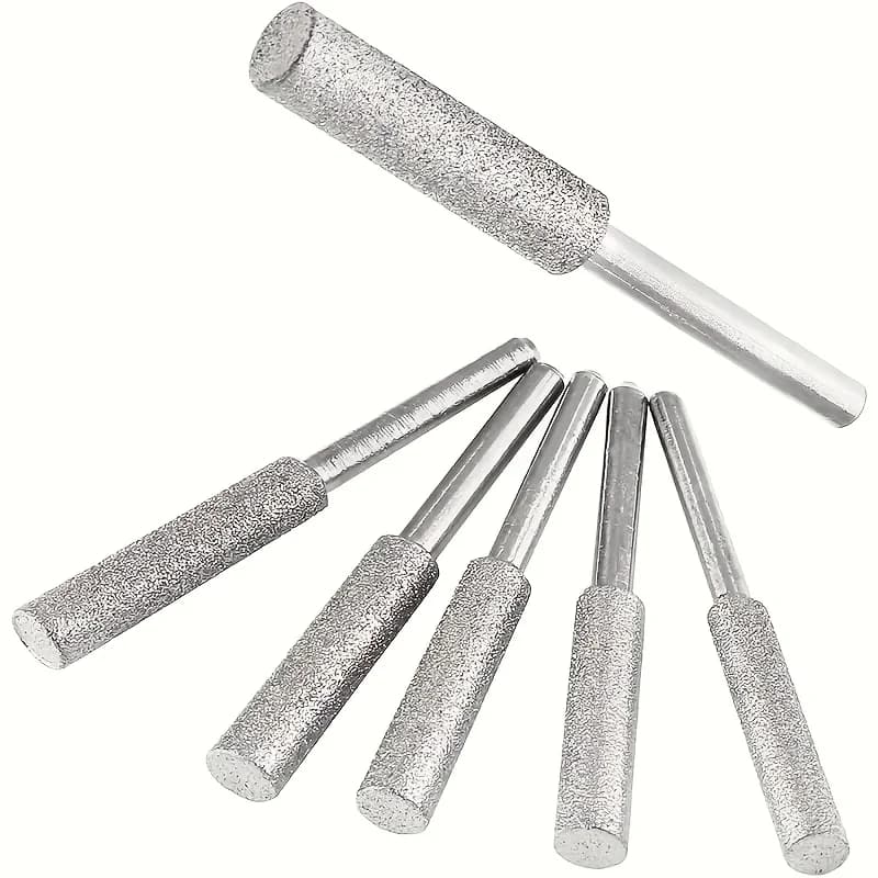 10-Piece Diamond Chainsaw Sharpener Set, Titanium-Coated Corundum Grinding Bits, Rotary Tool Burr Stone Files Suitable for Chainsaws, Jade, Glass, Metal, Wood Sharpening - - 4