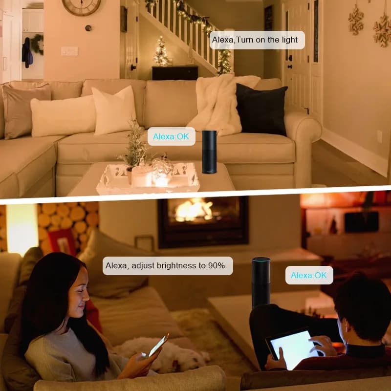 تحكم ليد واي فاي من تيا لأليكسا وجوجل هوم تحكم صوتي RGB RGBW CCT شريط ليد ذكي تحكم بالتطبيق BT RF عن بعد 2.4G DC12V-24V - 5