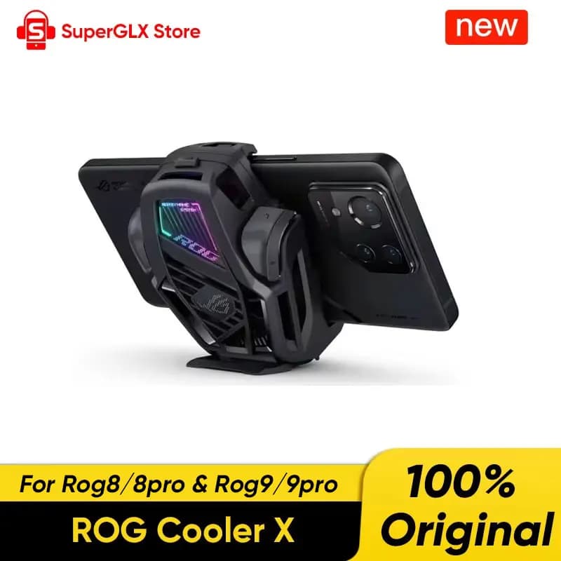 مبرد ASUS ROG AeroActive X الأصلي لهواتف Rog 8/8pro وRog Phone 9/9pro، حامل مروحة تبريد Funcooler، إكسسوارات هواتف الألعاب ROG