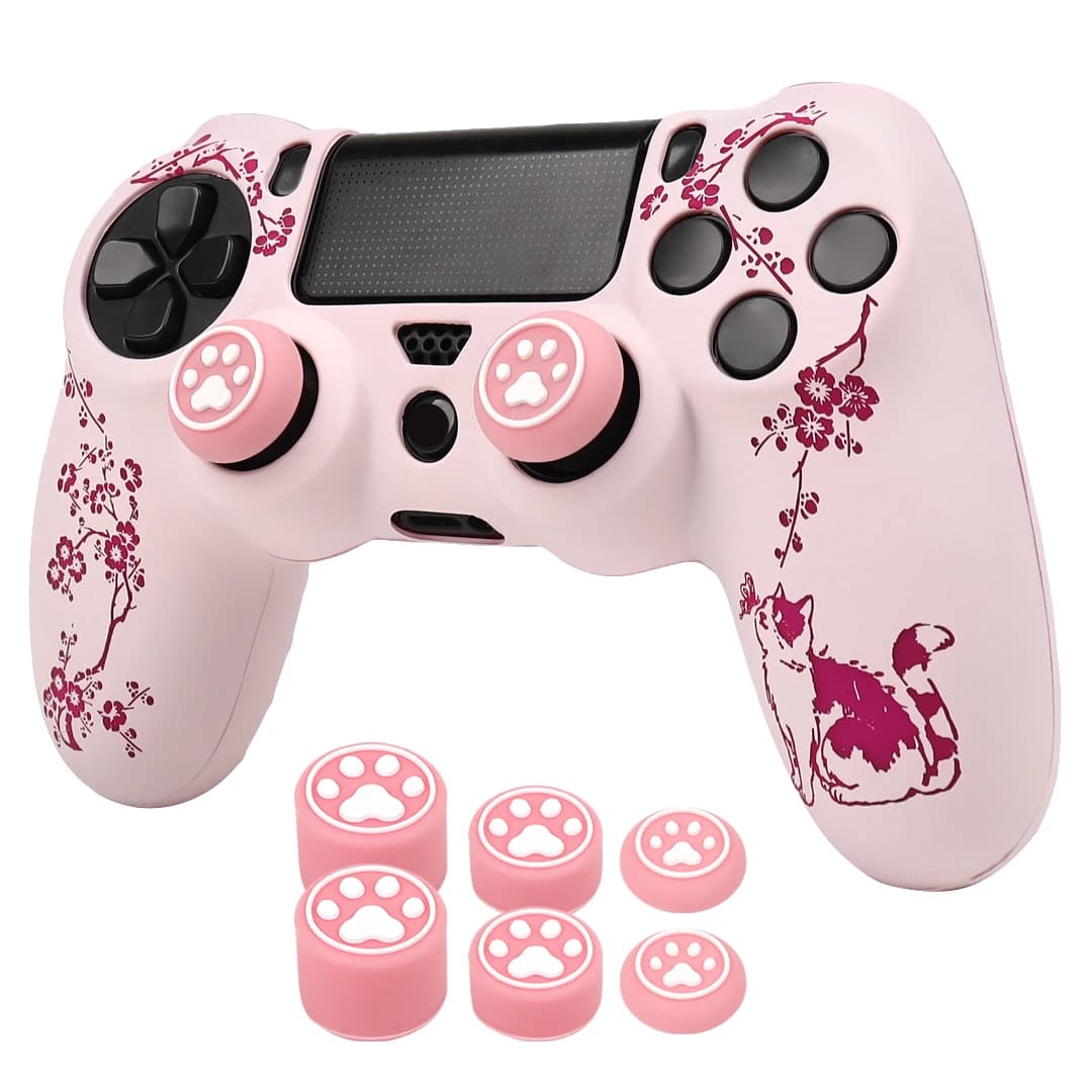 Soft Silicone Cover For PS4 Controller Case, 360° Full Protection, Sweatproof Anti-Scratch,No Fading, with Thumb Stick Caps - 3