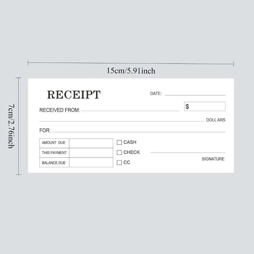 1/5 قطعة إيصالات أعمال يدوية مميزة، 50 مجموعة كتاب إيصالات لأشكال إيصالات الأعمال الصغيرة مع قائمة مرجعية للمبلغ والتاريخ - 2