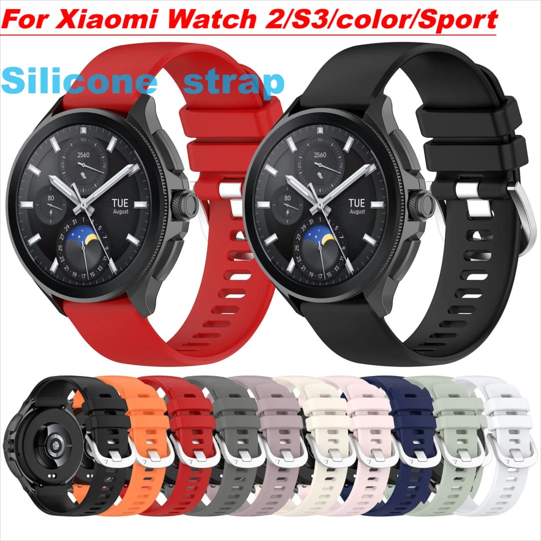 Silicone strap For Xiaomi Watch 2/2 pro/Watch S3/MI watch S4/MI watch color2/sport/honor watch4 pro Smart watches accessories