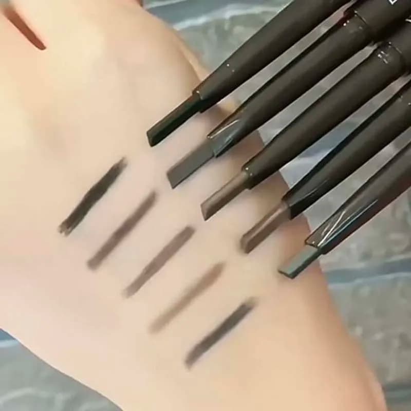 4 ألوان قلم حواجب مطفي مقاوم للماء مكياج برأسين بني طويل الأمد غير قابل للتلطخ قلم حواجب مع فرشاة مستحضرات تجميل - 2