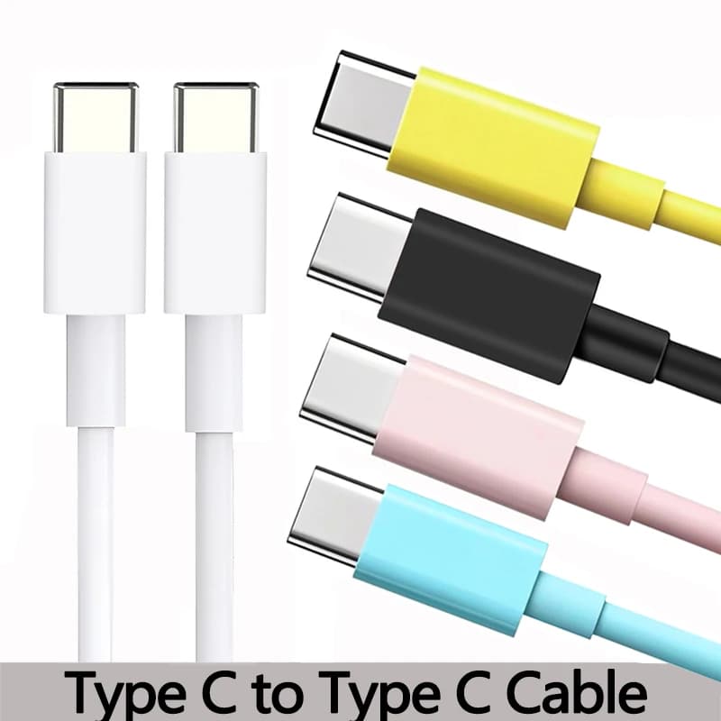 كابل USB C إلى Type C متعدد الألوان، PD شحن سريع، متوافق مع آيفون 15/15 برو، هواوي، سامسونج، شاومي Type C، أطوال 1م/2م/3م