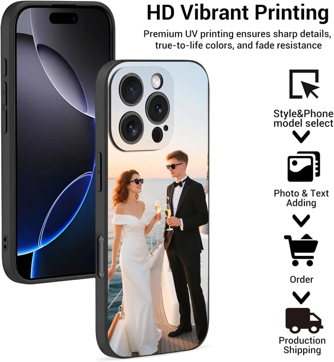 Custom Matte Case For iPhone 17 16 15 14 13 12 11 Pro Max Mini SE XS XR 7 8 Plus DIY Personalized Photo Picture Soft Cover Funda - 2