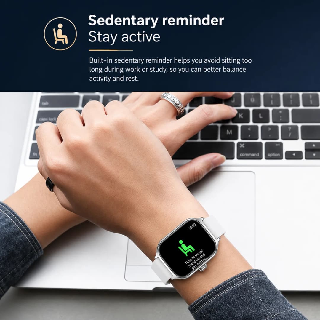 KESHUYOU New Smart Watch 2.01" HD Display Bluetooth Call Message Alert Sports Mode Fitness Tracker for Men Women - 4