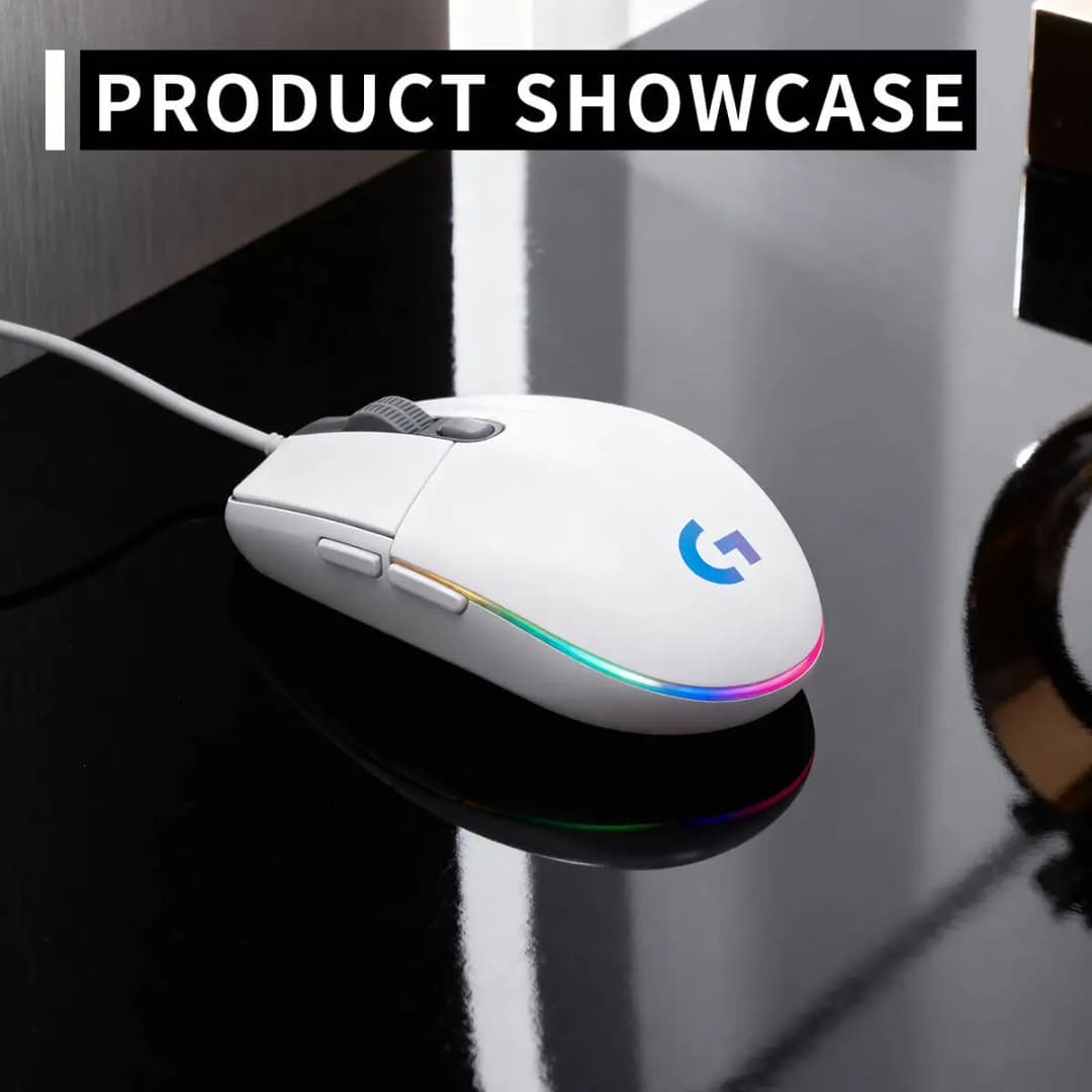 ماوس الألعاب الرسمي Logitech G203 G102، اتصال سلكي USB، إضاءة RGB رائعة، 8000 نقطة في البوصة، مثالي للمبتدئين والمحترفين - 4