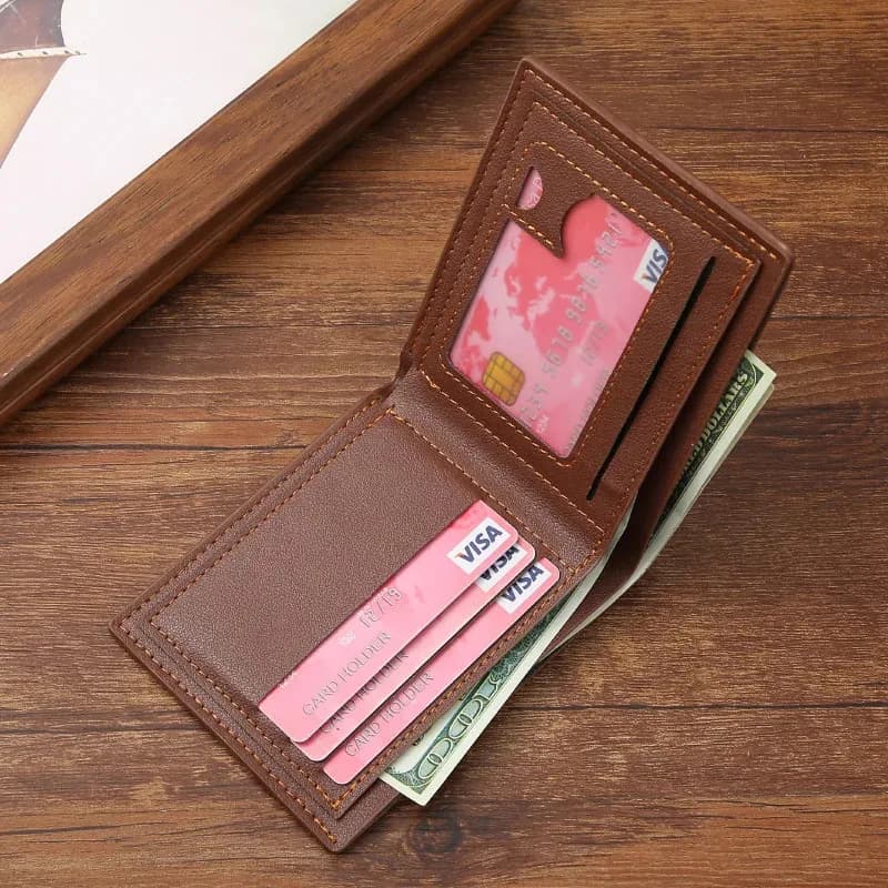 Slim Leather Wallet for Men RFID Blocking Bifold Front Pocket Wallet Minimalist Credit Card Holder Cash Money Clip - 2