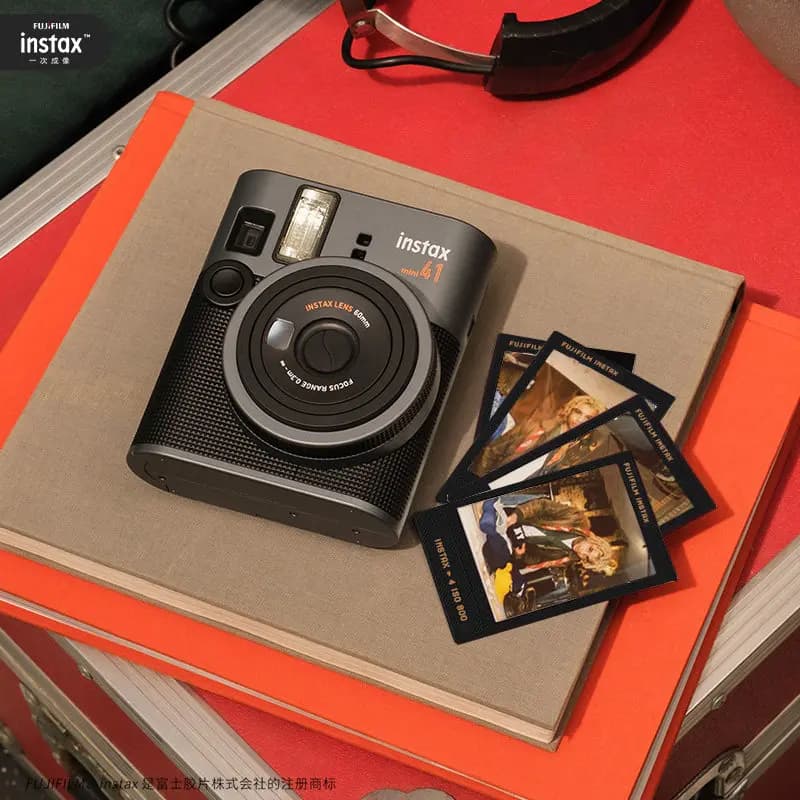 Original Fujifilm Instax Mini 41 Mini Instant Film Camera Black And Fuji Photo Film Paper / Fuji Ffilm White border Film ﻿ ﻿