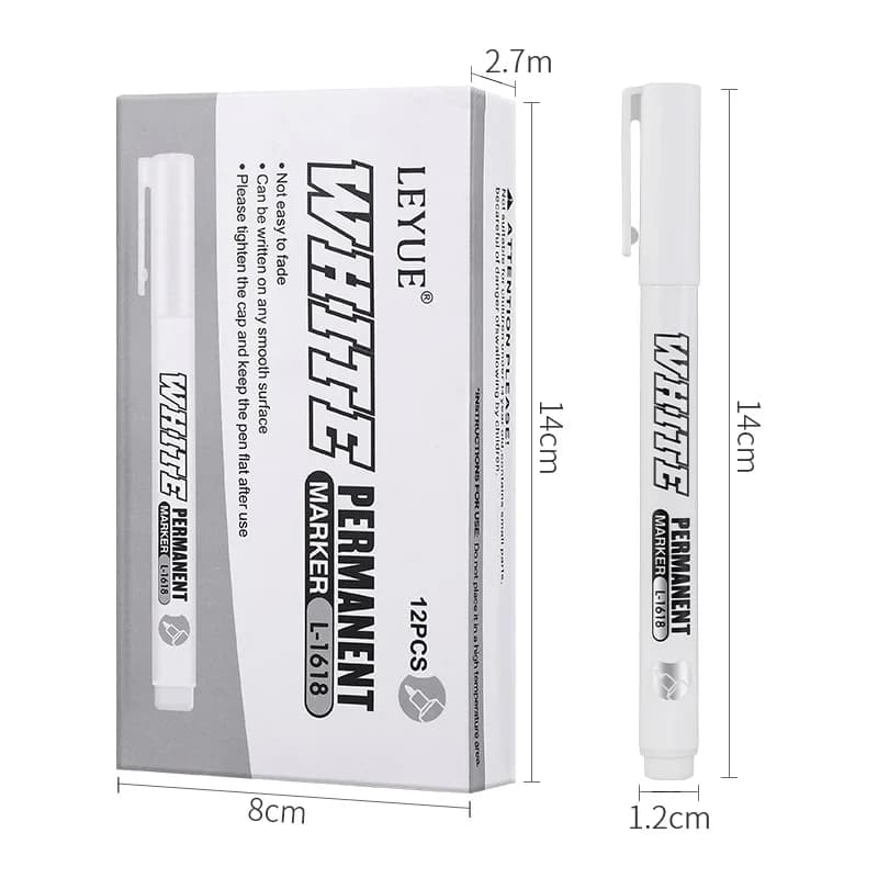 جديد 1/2/3 قطع قلم طلاء أبيض دائم مقاوم للماء من المعدن أقلام رسم فني جرافيتي أقلام نسيج خشب جلد 1 مم - 3