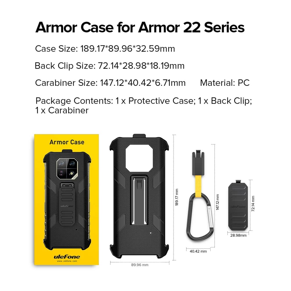 جراب هاتف Ulefone الأصلي لـ Armor 22 مع مشبك حزام وخطاف تسلق - 4