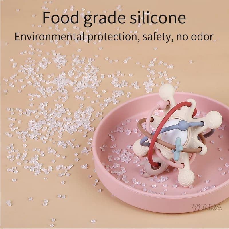 حشرجة الموت والحسية عضاضة السرير جرس سيليكون كرة مونتيسوري الوليد ألعاب الأطفال أطفال هدية تطوير الألعاب 0 36 شهرا - 3